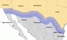 Mapa de la frontera de México con Estados Unidos