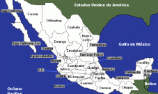 Mapa de México y sus fronteras