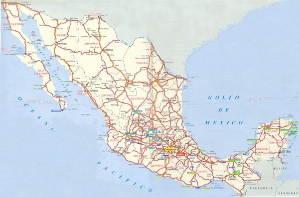 Mapa de carreteras de México