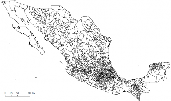 Mapa de México con sus municipios