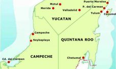 Mapa de la frontera de México con Belice