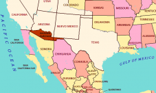 Mapa de México y Estados Unidos
