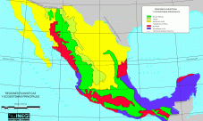 Mapa de las regiones naturales de México