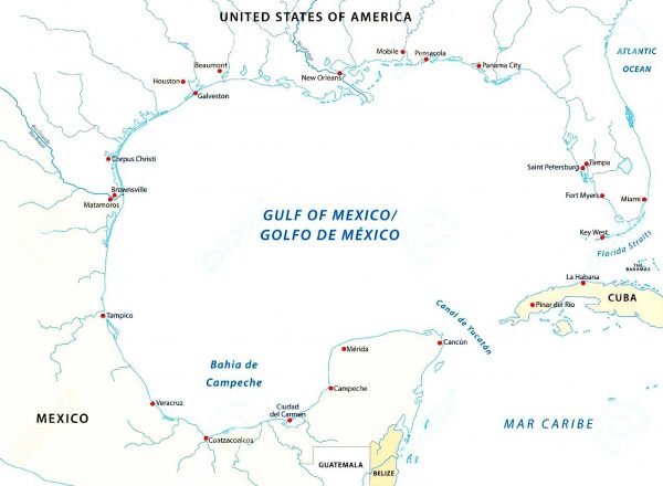 Mapa del golfo de México